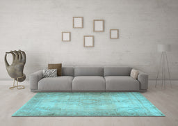 Machine Washable Persian Light Blue Traditional Rug in a Living Room, wshtr3246lblu