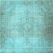 Square Persian Light Blue Traditional Rug, tr3246lblu