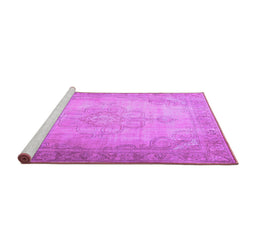 Sideview of Machine Washable Persian Purple Traditional Area Rugs, wshtr3246pur