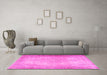 Machine Washable Persian Pink Traditional Rug in a Living Room, wshtr3246pnk