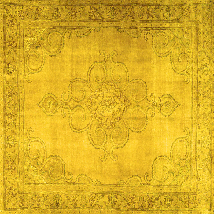 Square Persian Yellow Traditional Rug, tr3246yw