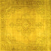 Square Persian Yellow Traditional Rug, tr3246yw