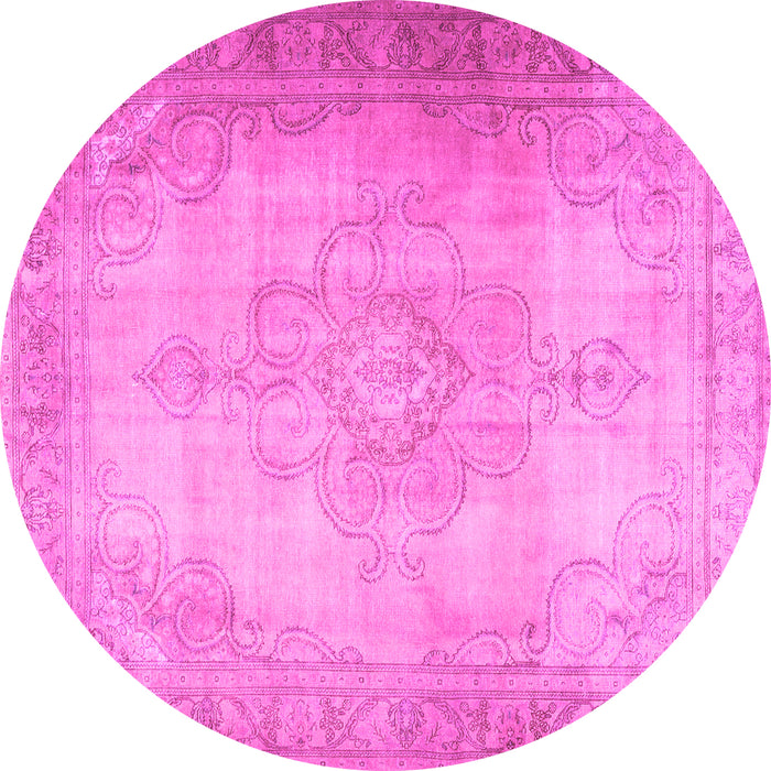 Round Persian Pink Traditional Rug, tr3246pnk