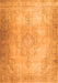 Serging Thickness of Machine Washable Persian Orange Traditional Area Rugs, wshtr3246org