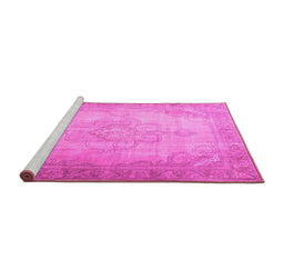 Sideview of Machine Washable Persian Pink Traditional Rug, wshtr3246pnk