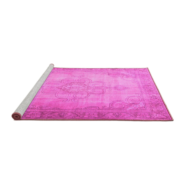 Sideview of Machine Washable Persian Pink Traditional Rug, wshtr3246pnk