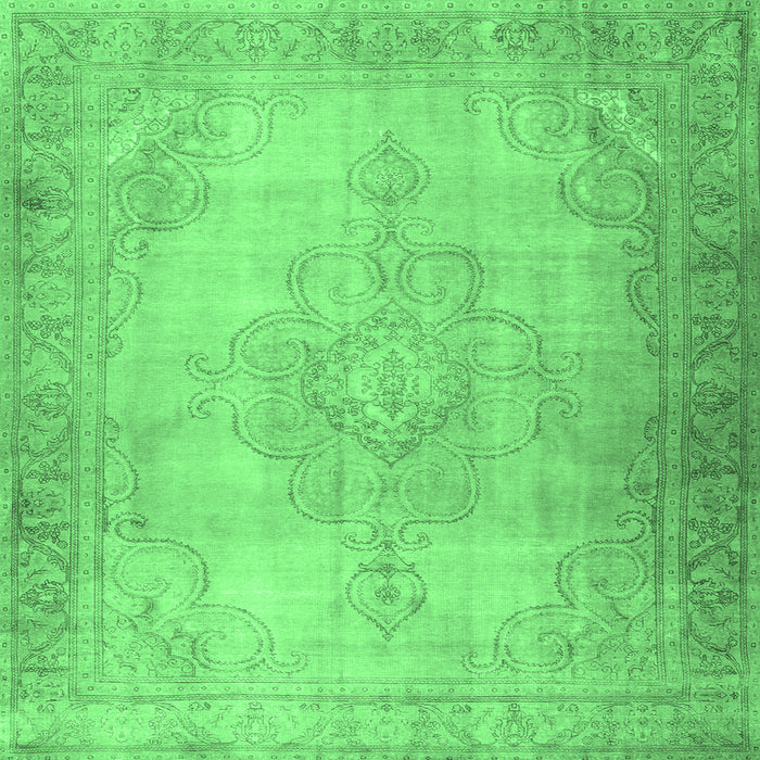 Square Persian Emerald Green Traditional Rug, tr3246emgrn