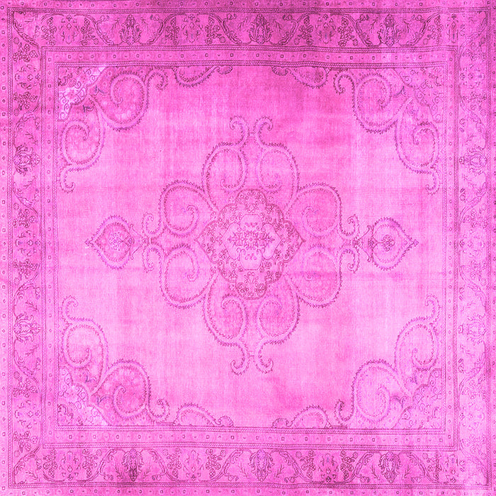 Square Machine Washable Persian Pink Traditional Rug, wshtr3246pnk