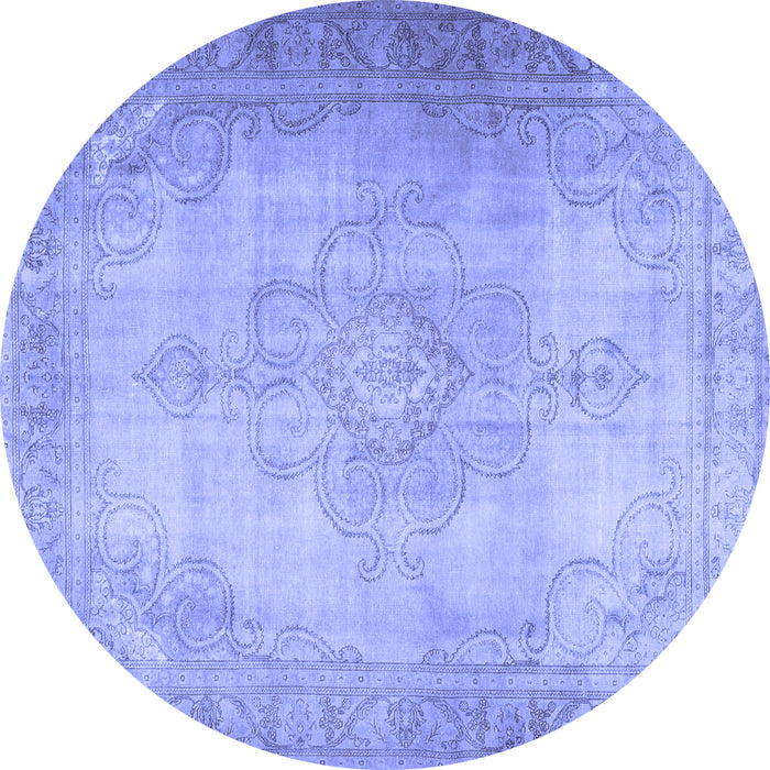 Round Persian Blue Traditional Rug, tr3246blu