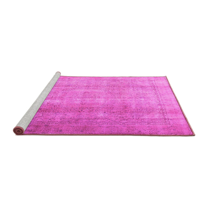 Sideview of Machine Washable Persian Pink Traditional Rug, wshtr3247pnk