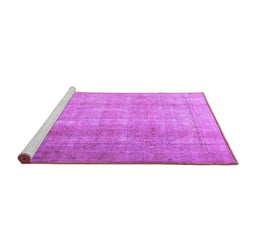 Sideview of Machine Washable Persian Purple Traditional Area Rugs, wshtr3247pur