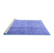 Sideview of Machine Washable Persian Blue Traditional Rug, wshtr3247blu