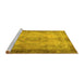 Sideview of Machine Washable Persian Yellow Traditional Rug, wshtr3248yw