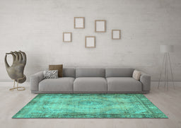 Machine Washable Persian Turquoise Traditional Area Rugs in a Living Room,, wshtr3248turq
