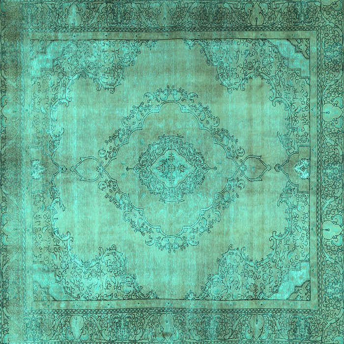 Square Machine Washable Persian Turquoise Traditional Area Rugs, wshtr3248turq