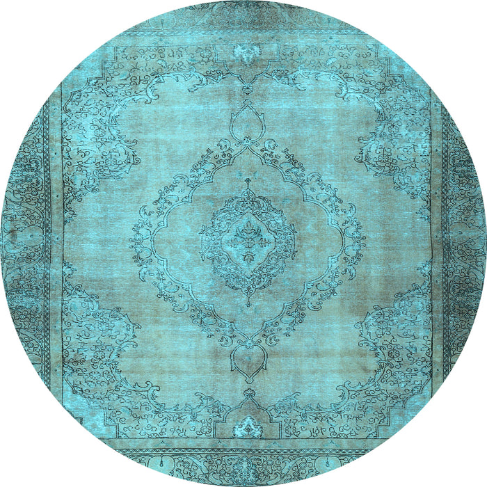 Round Persian Light Blue Traditional Rug, tr3248lblu