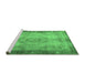 Sideview of Machine Washable Persian Emerald Green Traditional Area Rugs, wshtr3248emgrn