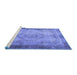 Sideview of Machine Washable Persian Blue Traditional Rug, wshtr3248blu