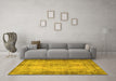 Machine Washable Persian Yellow Traditional Rug in a Living Room, wshtr3248yw