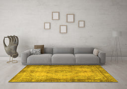 Machine Washable Persian Yellow Traditional Rug in a Living Room, wshtr3248yw