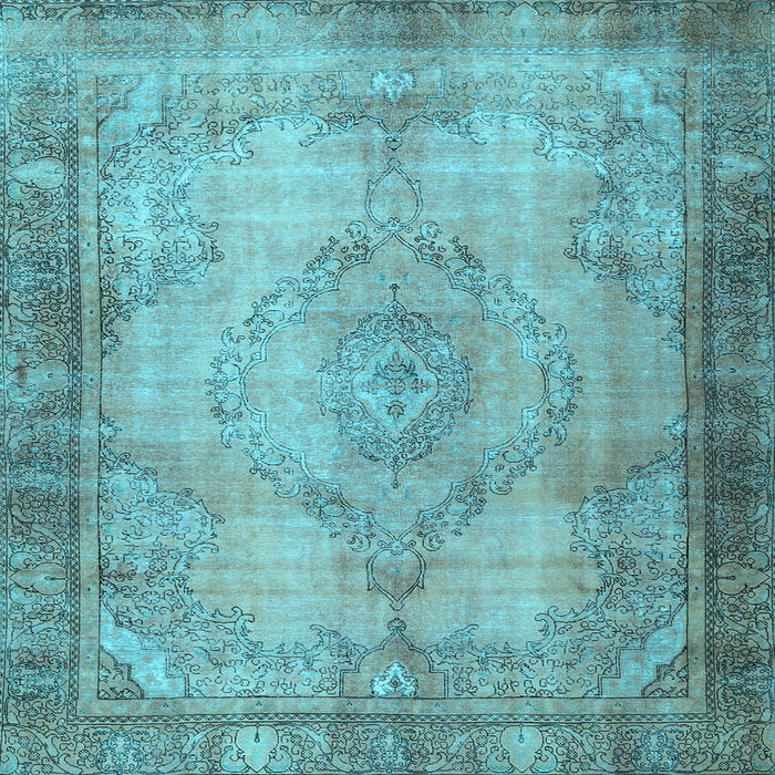 Square Machine Washable Persian Light Blue Traditional Rug, wshtr3248lblu