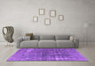 Machine Washable Persian Purple Traditional Area Rugs in a Living Room, wshtr3249pur