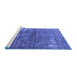 Sideview of Machine Washable Persian Blue Traditional Rug, wshtr3249blu