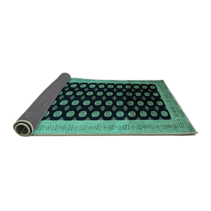 Sideview of Persian Turquoise Traditional Rug, tr324turq