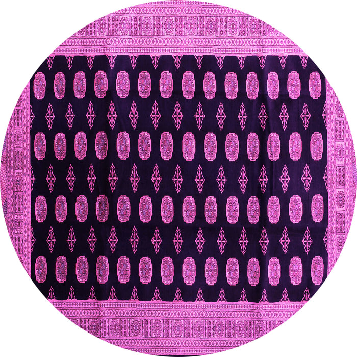 Round Machine Washable Persian Pink Traditional Rug, wshtr324pnk