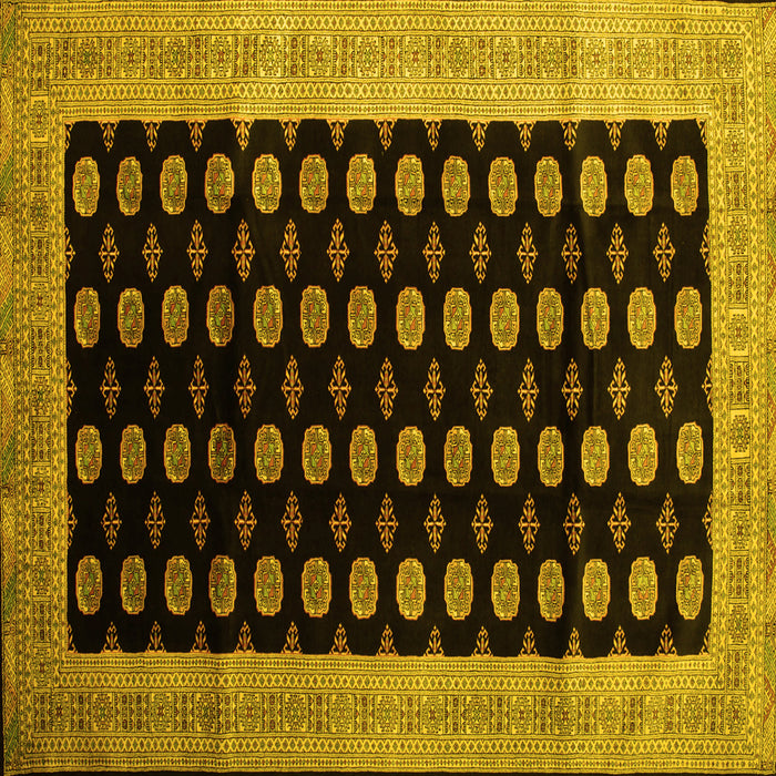 Square Machine Washable Persian Yellow Traditional Rug, wshtr324yw