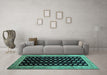 Machine Washable Persian Turquoise Traditional Area Rugs in a Living Room,, wshtr324turq