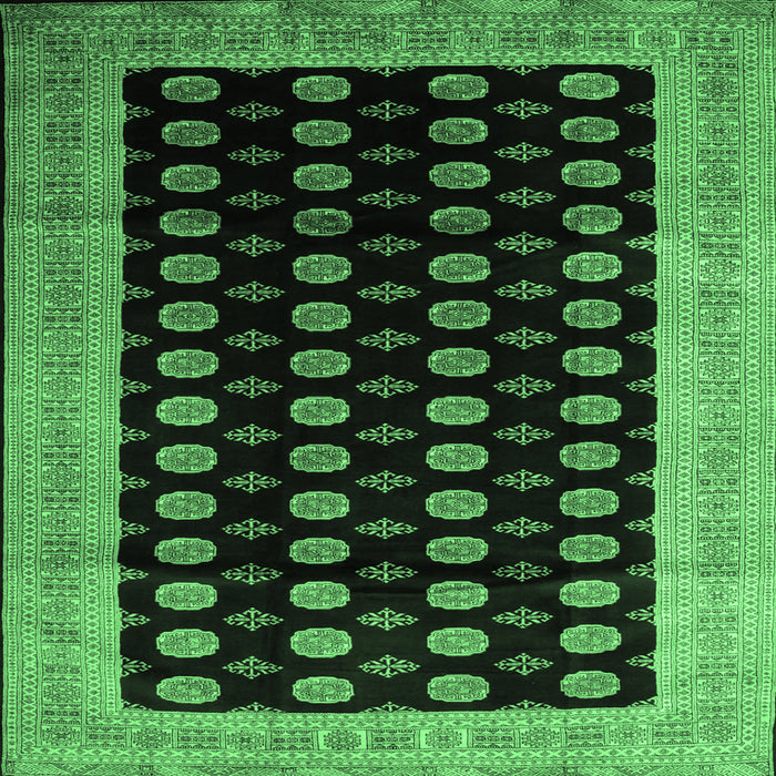 Square Machine Washable Persian Emerald Green Traditional Area Rugs, wshtr324emgrn