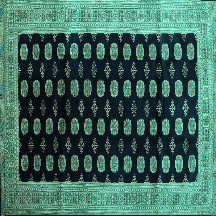 Square Persian Turquoise Traditional Rug, tr324turq