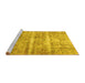 Sideview of Machine Washable Persian Yellow Traditional Rug, wshtr3250yw