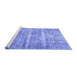 Sideview of Machine Washable Persian Blue Traditional Rug, wshtr3250blu