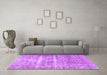 Machine Washable Persian Purple Traditional Area Rugs in a Living Room, wshtr3250pur