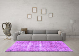 Machine Washable Persian Purple Traditional Area Rugs in a Living Room, wshtr3250pur