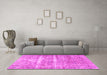 Machine Washable Persian Pink Traditional Rug in a Living Room, wshtr3250pnk