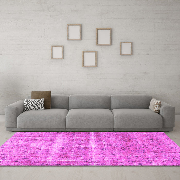 Machine Washable Persian Pink Traditional Rug in a Living Room, wshtr3250pnk