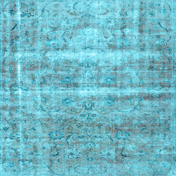 Square Machine Washable Persian Light Blue Traditional Rug, wshtr3250lblu