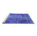 Sideview of Machine Washable Persian Blue Traditional Rug, wshtr3251blu