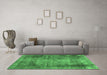 Machine Washable Persian Emerald Green Traditional Area Rugs in a Living Room,, wshtr3251emgrn