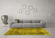 Machine Washable Persian Yellow Traditional Rug in a Living Room, wshtr3251yw