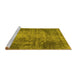 Sideview of Machine Washable Persian Yellow Traditional Rug, wshtr3251yw