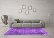 Machine Washable Persian Purple Traditional Area Rugs in a Living Room, wshtr3251pur