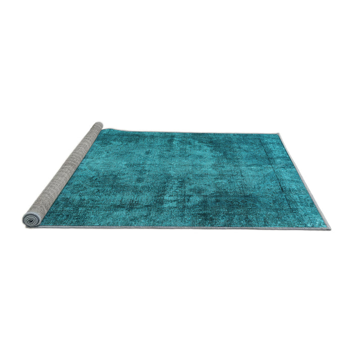 Sideview of Machine Washable Persian Light Blue Traditional Rug, wshtr3251lblu