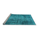 Sideview of Machine Washable Persian Light Blue Traditional Rug, wshtr3251lblu