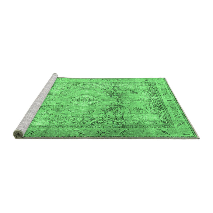 Sideview of Machine Washable Persian Emerald Green Traditional Area Rugs, wshtr3252emgrn