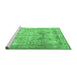 Sideview of Machine Washable Persian Emerald Green Traditional Area Rugs, wshtr3252emgrn