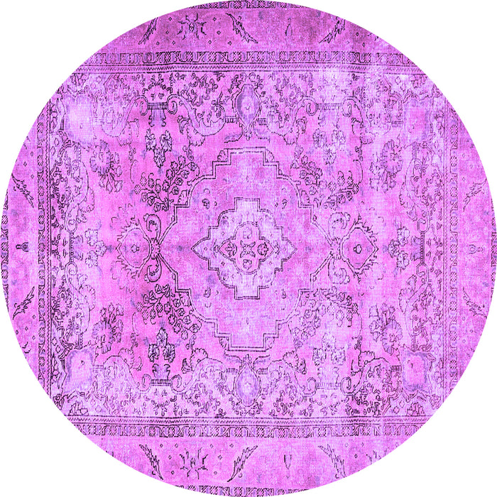 Round Persian Purple Traditional Rug, tr3252pur